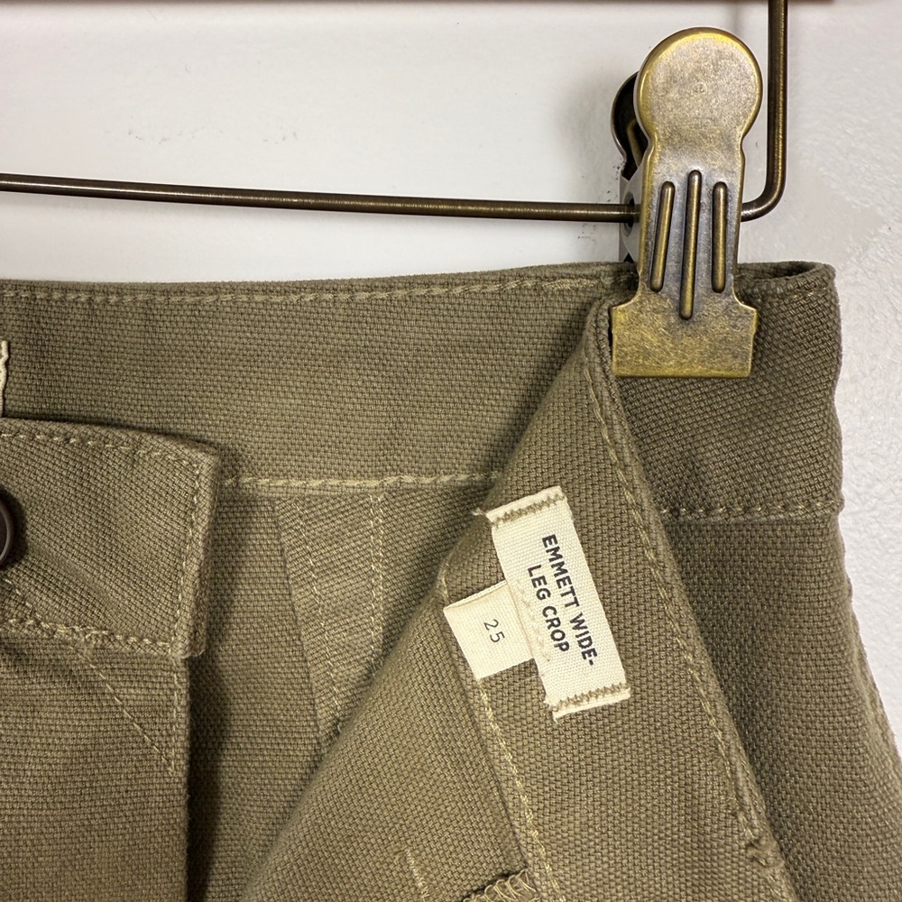 Madewell Emmett Wide-Leg Crop Pants Olive Green size 25 - Picture 4 of 13